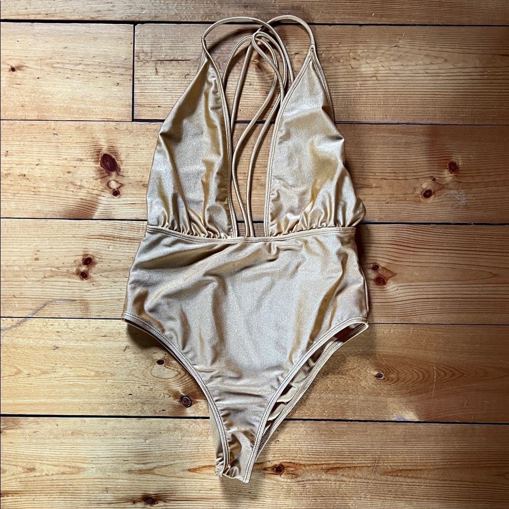 Forever 21 Sexy Mustard Women’s One Piece Swimsuit. Size Small